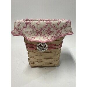 Longaberger 2004 Horizon of Hope American Cancer Society Whitewashed Basket 6"